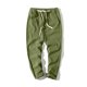 thumbnail image 2 of Pantalones largos de algodón para hombre, con cordón ajustable, informales, de color liso, lavados, de pierna recta, para exteriores, de algodón, 2 of 5