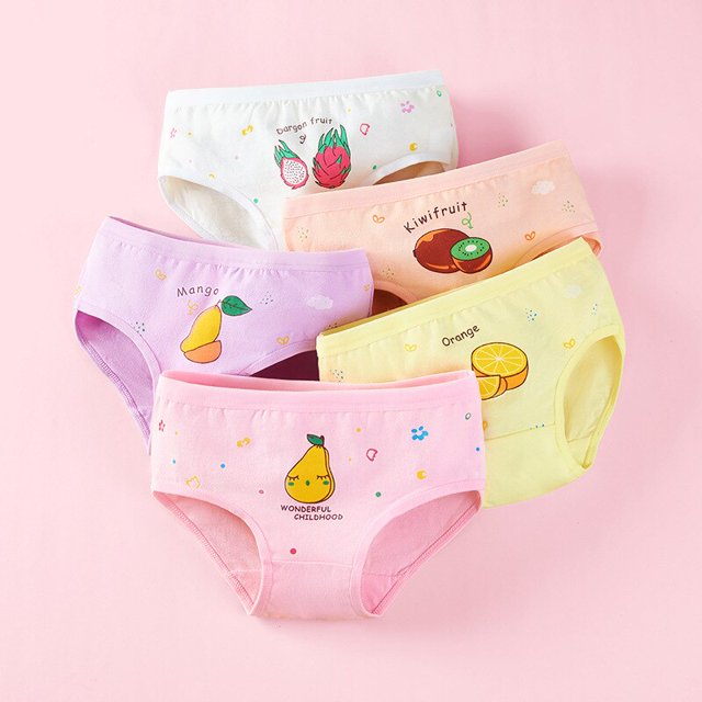 Calzoncillos de algodón fino para niñas, ropa interior con estampado bonito, bragas transpirables suaves y saludables, bóxer de talla 3 a 10T, 4 unidades por lote
