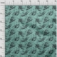 thumbnail image 3 of oneOone Viscose Jersey Dusty Teal Green Fabric Floral Fabric For Sewing Printed Craft Fabric By The Yard 60 Inch Wide, 3 of 4