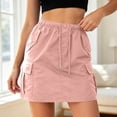 thumbnail image 5 of DHFJKG Cargo Skirts For Women High Waisted Casual Drawstring Utility Mini Skirts With Multi Pockets Solid Color Trendy Skirt, 5 of 6