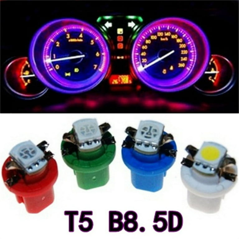 10Pcs 5 Colors T5 LED Car Dash Light Instrument Cluster Gauge Panel Lamps  Bulbs