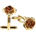 thumbnail image 1 of 1 Pair of Rose Floral Cufflinks Men Cuff Link Tuxedo Shirt Cufflinks Shirt Accessories, 1 of 3