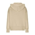 thumbnail image 6 of Goodeals Clearance,Hoodies for Women Full Zip Up Cropped Jackets Midweight Fleece Sweatshirt Casual Plain Long Sleeve Hooded Coats with Pockets(Beige,XL), 6 of 6