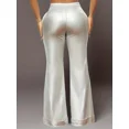 thumbnail image 3 of D&M Fashion Slim Fit Office Business Long Pants Elegant Flare Leg Pant With Pockets, 3 of 5