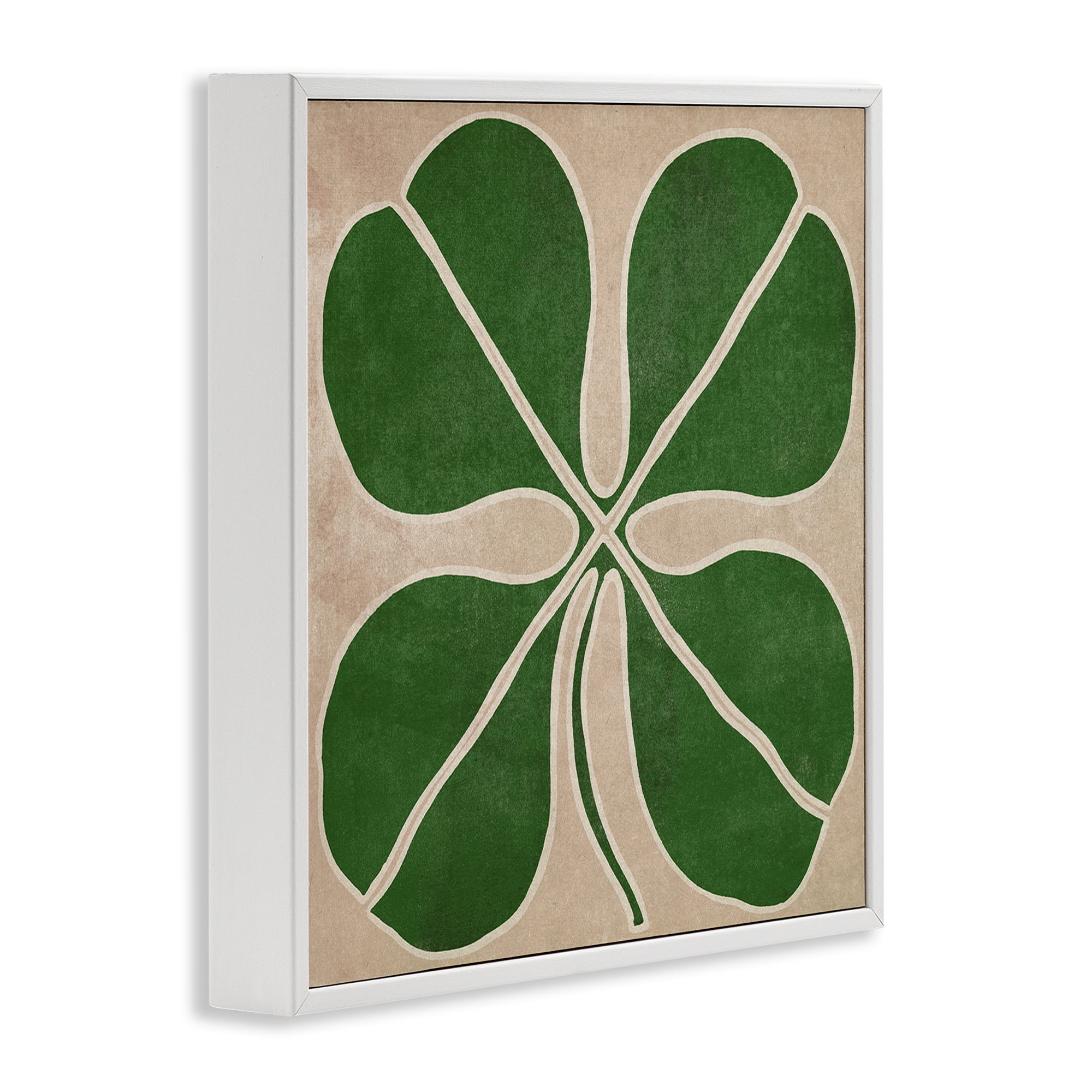 Four Leaf Symmetry White Framed Giclee Art, design by June Erica Vess