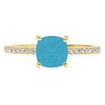 thumbnail image 7 of Solitaire with Accents Engagement Ring for Women - 2.7ct Simulated Turquoise in 14K Yellow Gold Promise Ring, 7 of 7