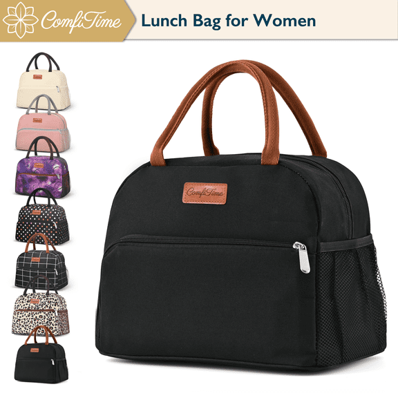 ComfiTime Lunch Bag - Insulated Lunch Box for Women, Large Capacity Cooler Bag for Adults & Teen, Cute Aesthetic Lunch Tote for Work, School, Extra Zippered Pocket for Wallet & Phone