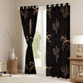 thumbnail image 3 of Homewish Bohemian Western Cowboy Kitchen Curtains,Southwest Desert Cactus Black Out Curtains Pack of 2 (42x63 Each), 3 of 6