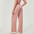 thumbnail image 3 of Huankd Wide Leg Stretchy Work Pants Pull on Business Casual Pants for Women High Waisted Slacks, 26''/28'' Dress Pants Pink M, 3 of 4