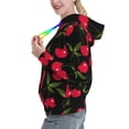 thumbnail image 2 of Kdxio Cherry Print Womens Oversized Hoodies Sweatshirts Hooded Pullover Tops Sweaters Casual-Large, 2 of 7