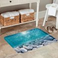 thumbnail image 2 of FJPT Non Slip Flannel Polyester Floor Mat With Water And Stones Design For Bathroom Kitchen Bedroom Decor 16x24 inch, 2 of 5