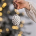 thumbnail image 3 of JERFIT 12-Pack White Glass Christmas Ornaments, Shatterproof Hanging Balls for Xmas Tree Holiday Party Wedding Decorations, 3 of 7
