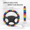 thumbnail image 5 of Daiia Rainbow Colored Steering Wheel Cover Auto Steering Wheel Covers Breathable Anti-Slip Steering Wheels Car Interior Decor Accessories for Men Women Universal 15 Inch, 5 of 8