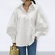 thumbnail image 1 of ICHUANYI Liquidación Mujeres Moda Casual Solapa Botón Manga larga Tops Blusa Camisa Blusa superior sólida ICHUANYI WER202308231465, 1 of 9