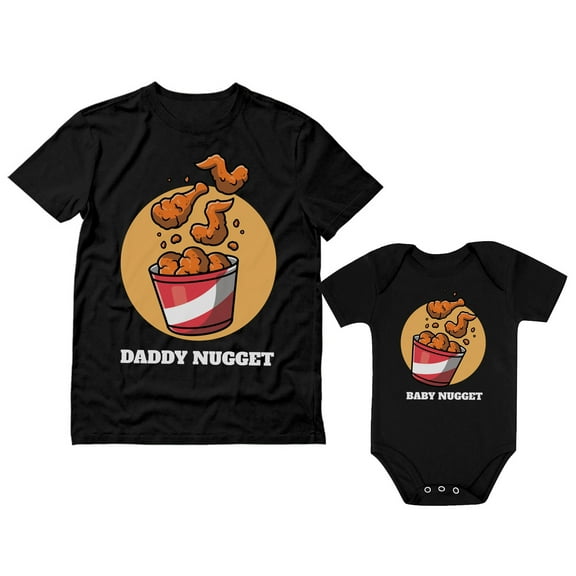 Daddy and Me Matching Outfits Gifts for New Dads Fathers Day Burger Fries Set Nuggets Black X-Large