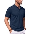 thumbnail image 3 of Polo Shirts for Men Short Sleeve Dry Fit Performance Golf Polos 3 Buttons Casual Notch Collared Shirt Men, 3 of 4