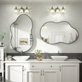 thumbnail image 2 of GODCHAR Asymmetrical Mirror 40"x24" Bathroom Vanity Irregular Wall Black Framed, 2 of 9