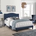 thumbnail image 3 of Porch & Den  Olney Blue Velvet Upholstered Bed 49.25H x 57.75W x 82.5L, 3 of 5