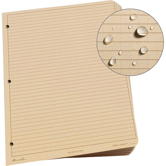 Rite in the Rain Looseleaf Paper,Universal, Beige, 11 x 8.5 x 0.5, PK100