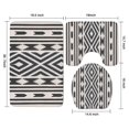 thumbnail image 3 of Boho Black and White Diamond Central Ethnic Pattern Bathroom Rugs Sets 3 Piece,Toilet Cover Set,Absorbent Non Slip Bathroom Mats Sets with U-Shaped Contour Rug Toilet Rug Set, 3 of 5