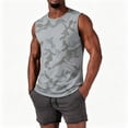 thumbnail image 3 of DORKASM Men's Camo Print Sleeveless Workout Tank Top Quick Dry Gym Muscle Shirt Athletic Tee Light Gray 4XL, 3 of 4