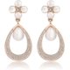 thumbnail image 1 of Pendientes colgantes Mytys Flower Waterdrop para mujer, con piedra de ojo de gato, chapados en oro rosa., 1 of 5