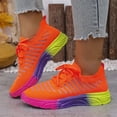 thumbnail image 4 of NOKIO Men's Walking Shoes Summer Non-S𝗅ip Tennis Running Shoes Fashion Colorful 𝖫a𝖼e Up Sneakers Lightweight Breathable Knit Sport Shoes Soft Cushion Sole We𝖽ge Shoes for Training Jogging, 4 of 6