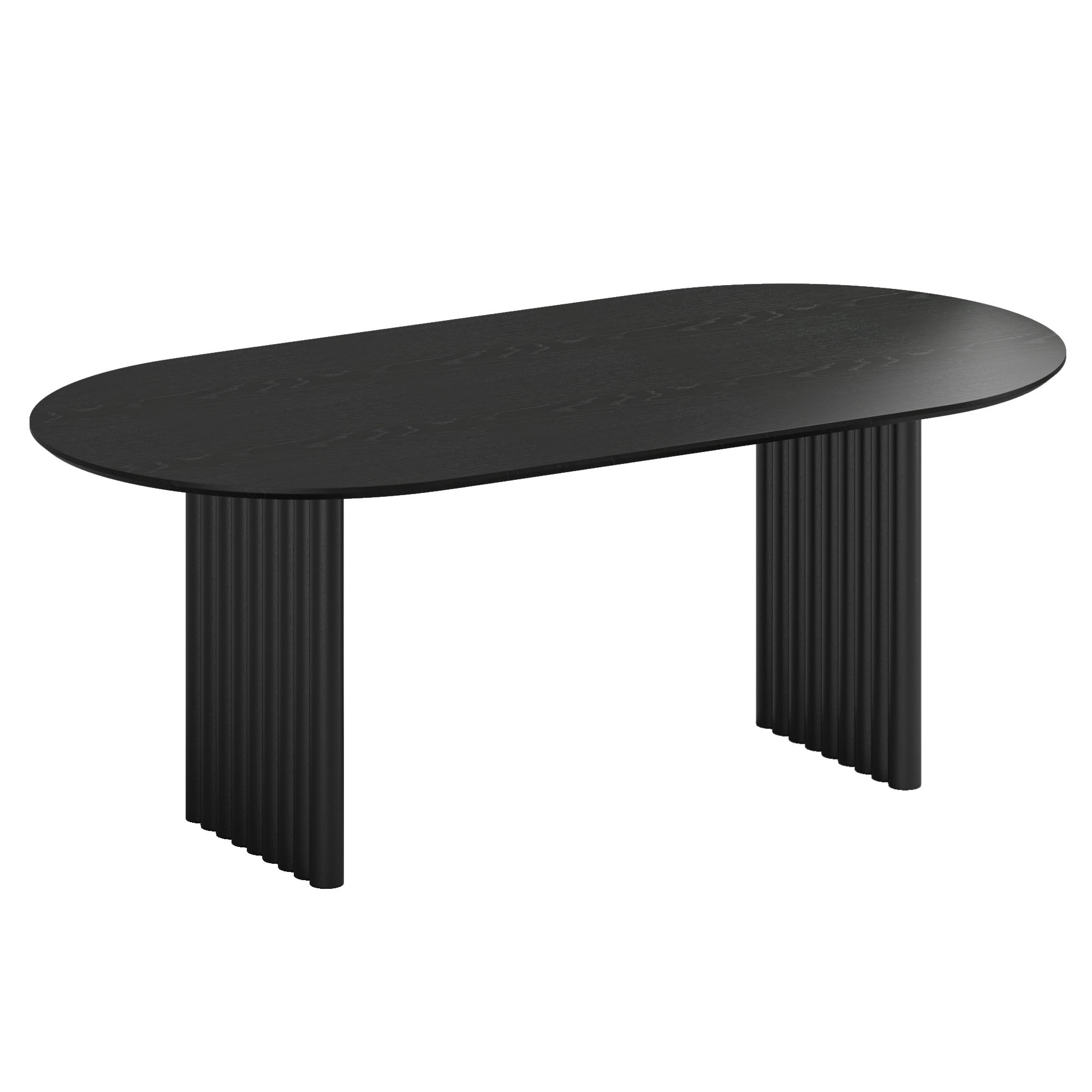 MAYEERTY 31x16 Modern Oval Extendable Dining Table with metal leg,Black