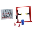 thumbnail image 3 of Milaget 1/64 Diorama Car Garage Car Lift Scene Model Repair Frame Oil Drum Auto Shop Red Car Lift, 3 of 8