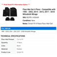 thumbnail image 2 of Floor Mat Set 4 Piece - Compatible with 1985 - 2002, 2014 - 2015, 2017 - 2018 Mitsubishi Mirage 1986 1987 1988 1989 1990 1991 1992 1993 1994 1995 1996 1997 1998 1999 2000 2001, 2 of 2