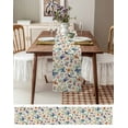 thumbnail image 3 of Blue Red Botanical Burlap-Cotton Table Runner 60 Inches Long,Butterfly Birds Watercolor Floral Farmhouse Table Runners,Outdoor Dining Tablecloths Decor for Baby Shower Party Wedding 13x60, 3 of 9