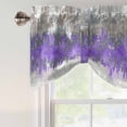 thumbnail image 4 of Tie Up Valance Curtain for Kitchen, Abstract Purple Grey Graffiti Rod Pocket Short Curtains Adjustable Tie-Up Shade Valances, Modern Minimalist Art Window Treatment for Bathroom Living Room Bedroom, 4 of 9