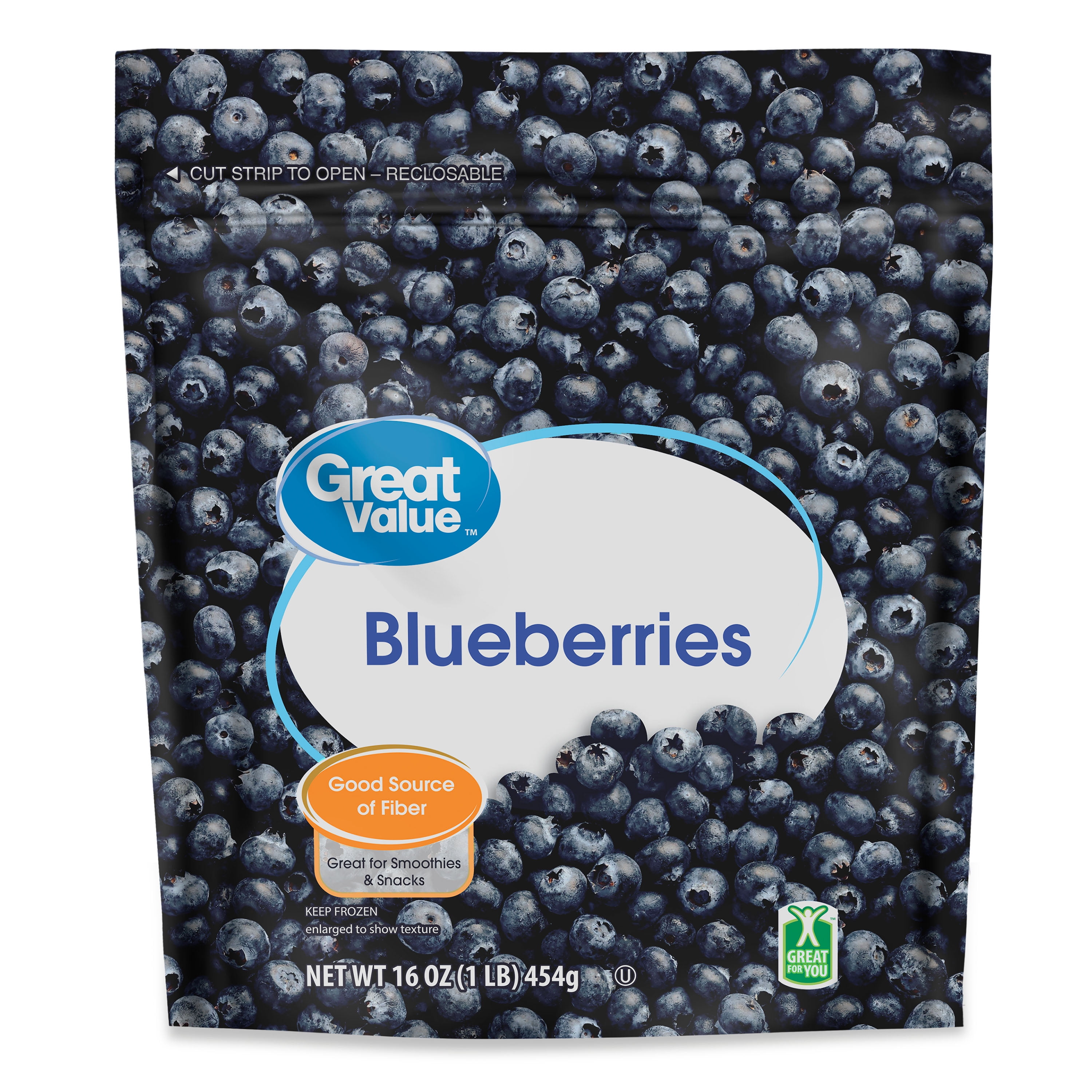 Great Value Blueberries, 16 oz (Frozen)