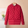 thumbnail image 2 of hoksml Women's Lightweight Down Jacket Stand Collar Slim Fit Long Sleeve Portable Pocket Snap-fastener Winter Coat, 2 of 3