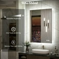 RUIHE 30 x 36 Inch LED Backlit Mirror Bathroom, Anti Fog Dimmable
