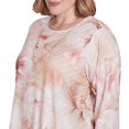 thumbnail image 4 of Alfred Dunner Womens Plus-Size Textured Watercolor Flower Top With Necklace, 4 of 4