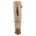 thumbnail image 4 of Journee Womens Kaleah Pointed Toe Buckle Detail Wide-Calf Knee High Comfort Casual Slouchy Boots, 4 of 10
