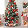 thumbnail image 5 of Coolnut Cat Christmas Wreath Christmas Tree Mats Waterproof Tree Skirt, Kitten Xmas Tree Stand Tray Mat Floor Protector Pad for Holiday Party Decoration, 28.3", 5 of 5