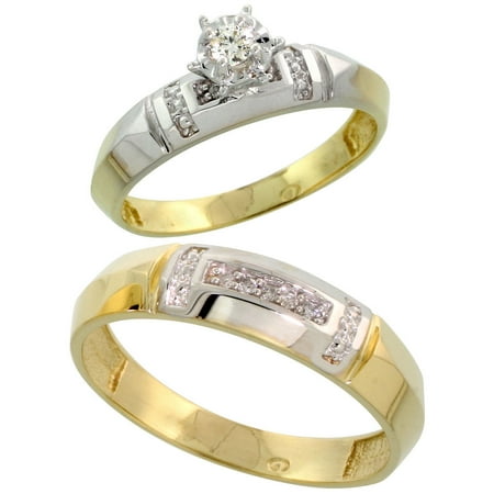 Gold Plated Sterling Silver 2Piece Diamond Wedding 