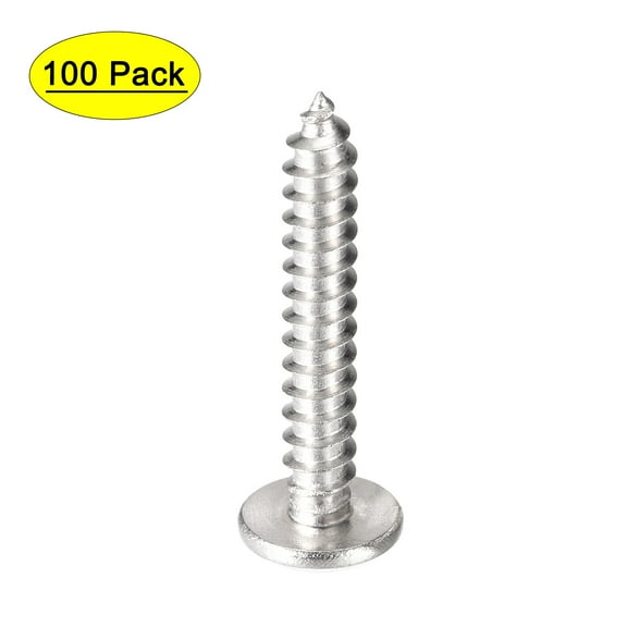 Uxcell #6 x 7/8" 304 Stainless Steel Phillips Head Self Tapping Screws 100 Pack