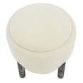 thumbnail image 4 of SAFAVIEH Couture Clarabella Modern Faux Lamb Wool Ottoman, Cream/Black, 4 of 6