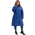thumbnail image 3 of DARING DIVA Plus Size Hooded Long Drawstring Waist Zipper Jacket 2X Navy Blue, 3 of 4