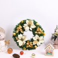 thumbnail image 3 of Christmas 11.8Inch Small Christmas Wreath for Front Door Artificial Greenery Spruce Wreath with 3 & Glittering Xmas Ornaments Holiday Home Wall丨Gold, 3 of 6
