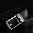 thumbnail image 2 of Noir Ceinture Homme, Ceinture en Cuir pour Homme, Rglable Ceinture Boucle Automatique 3.3cm * 120cm (Bote incluse), Ceinture en cuir d'affaires, Vaca, 2 of 5