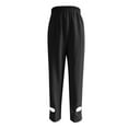 thumbnail image 4 of Pantalones casuales de color liso con bolsillos laterales y aberturas para mujer - Pierna recta holgada con abertura floral en el bajo para primavera, verano y otoño, 4 of 7