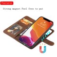 thumbnail image 6 of Allytech iPhone 13 Pro Case Wallet, Premium PU Leather Detachable Magntic Back Cover Shell Shockproof Protective Kickstand Cards Holder Wallet Cover for Apple iPhone 13 Pro 6.1", Brown, 6 of 8