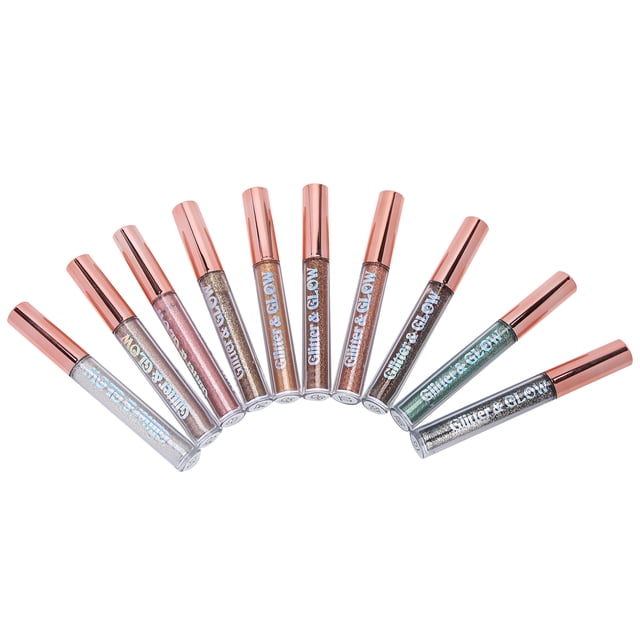 Glitter Eyeshadow Liquid, Eye Shadow 10 Colors Easy To Use Liquid Texture For For Birthday Party For All Skin Types For Cosmetic Show