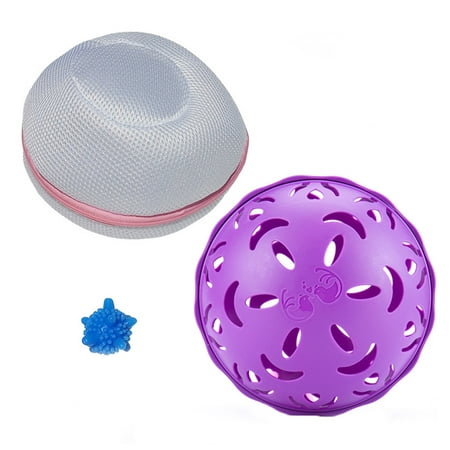 

3pcs Anti-winding Bra Laundry Ball Underwear Washing Ball Reusable Washing Machine Balls (Purple Ball Shell + Ball Cover + Random Color Ball)