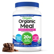 Orgain Organic Vegan Meal Replacement Powder, 20g Plant Based Protein, Chocolate 2.01lb