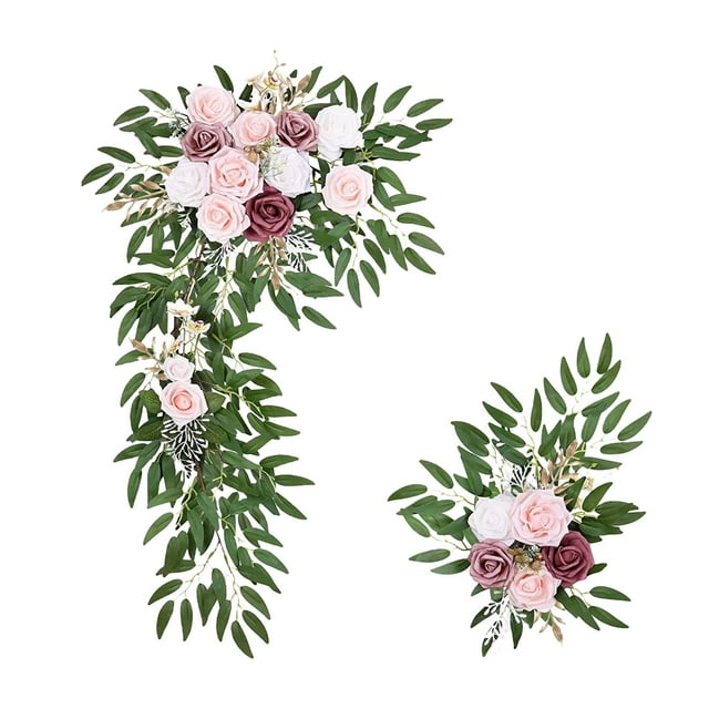 Kit de arreglo floral para arco de boda, centro de mesa para fiesta, ceremonia en casa Rosado